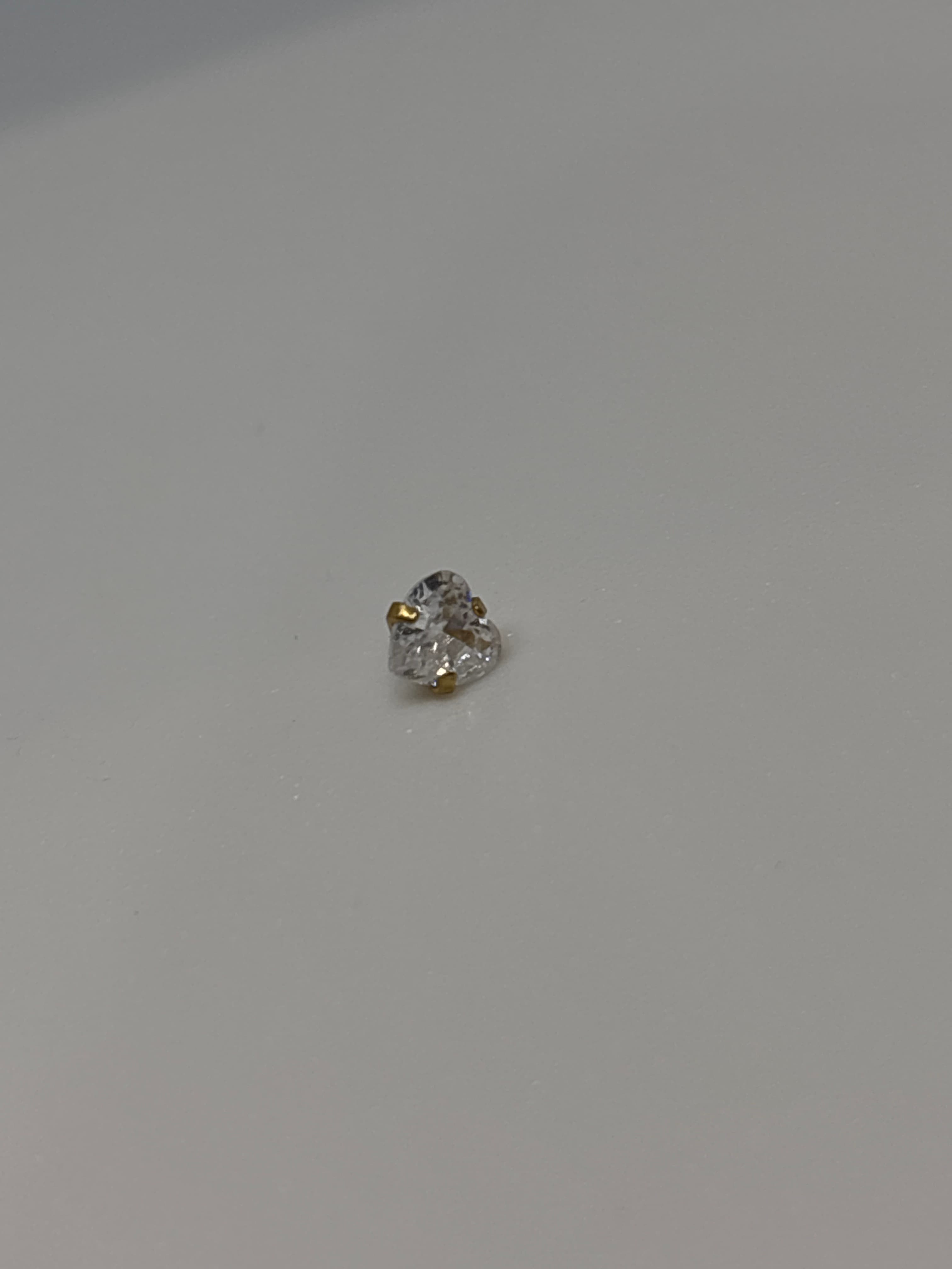 Labret Coração Cristal Pvd