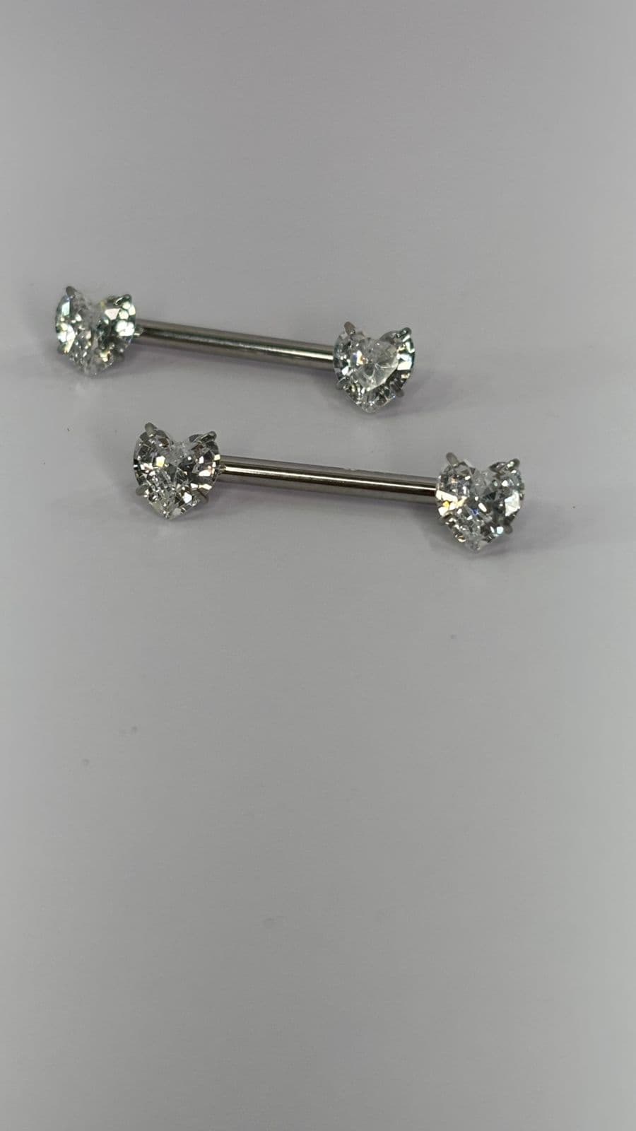 Mamilo Coração Cristal par